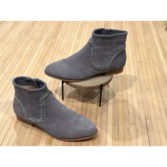 Jack Rogers Shoes - Jack Rogers Gemma Suede Ankle Booties, Gray, Size 7 M Stitched